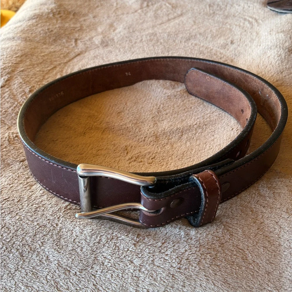 BULLHEAD BELTS Full Grain Leather Stitched Belt W1.50 Inch Wide  Size 34